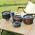 thumbnail image 4 of Juego de utensilios de cocina plegables para acampar al aire libre, hervidor de agua, sartén, olla para sopa, encendedor, bolsa de almacenamiento, accesorio de transición, 4 of 4