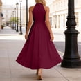 thumbnail image 4 of GJSYRH High Low Prom Dresses for Women Elegant V-Neck Halter 2025 A-Line Pleated Satin Party Gowns Tie Waist Wine XXL, 4 of 6