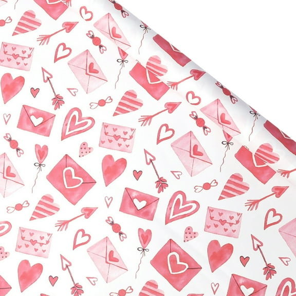 Valentine's Day Heart Wrapping Paper Sheets Wedding Valentines Gift Wrap Folded Large Paper 19.7 x 27.6 inch Gift Decoration,D