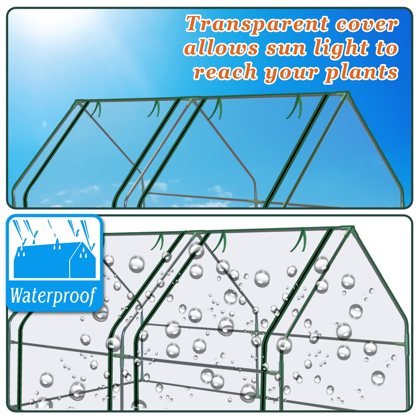 SUNNY Portable Mini Greenhouse Small Garden Greenhouse for Plants/Flowers/Vegetables (3'X6'X3')