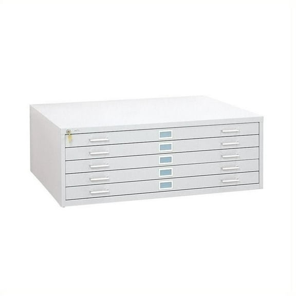 Scranton & Co Steel White Flat File Cabinet Rectangular Stackable 53.5"W x 41.5"D x 16.5"H Assembly Required