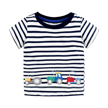 

ONRP 18M-4T Children Printing Short Sleeve T-shirts Kid Girls Boys O-neck Summer Tops