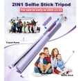 thumbnail image 2 of Trípode, palo de selfie para teléfonos móviles, soporte integrado de 60 pulgadas, control remoto inalámbrico integrado, portátil y escalable para iPhone y Android de 4 - 7 pulgadas, 2 of 7