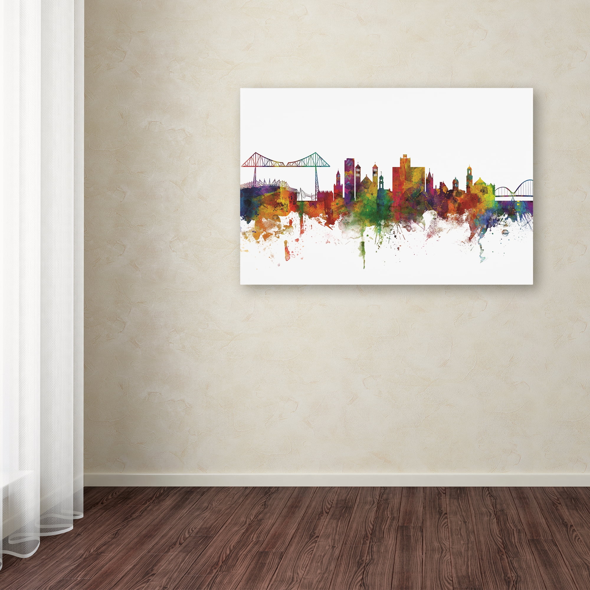Trademark Fine Art 'Middlesbrough England Skyline II' Canvas Art by Michael Tompsett