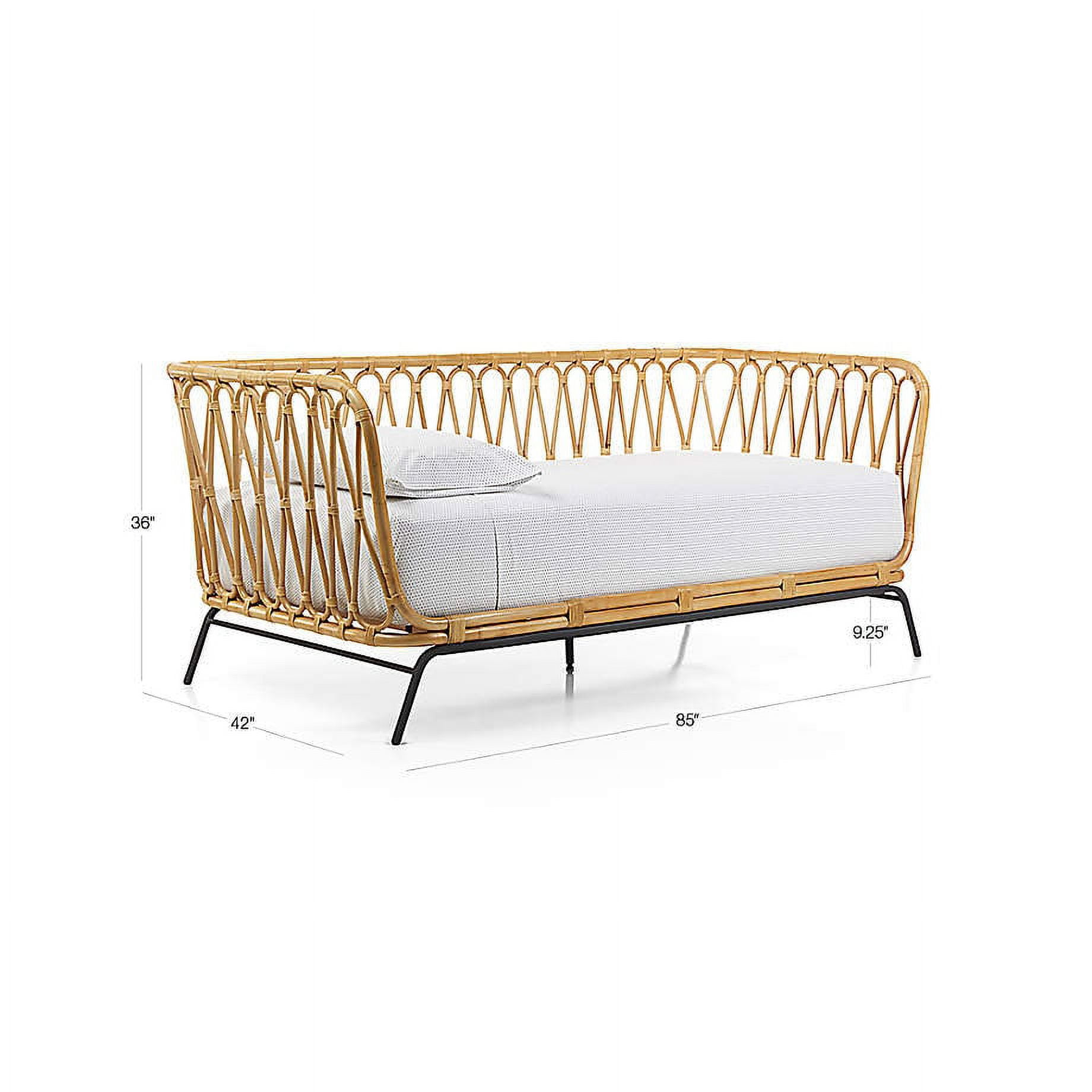 Rattan twin daybed Rattan sofa Cane daybed bohemian daybed 3