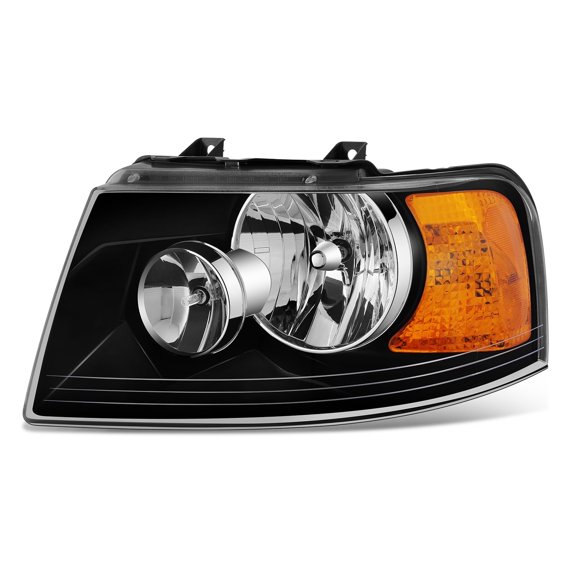 DNA Motoring Driver Left Side Headlight for 03-06 Ford Expedition, Black/Amber