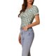 thumbnail image 4 of INSPIRAR CHIC Blusa Cortada de Manga Corta con Fruncido y Estampado Floral Verde Menta M, 4 of 6