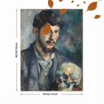 thumbnail image 3 of Qisvanset Skull Self Portrait Canvas Print 12x16 Inch Studio Wall Decor, 3 of 8