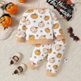 thumbnail image 4 of CUZIBR Toddler Boys Girls Long Sleeve Pumpkin Prints Tops T Shirt Pullover Pants Outfits Classic Dailywear For Child, 4 of 8