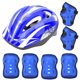 thumbnail image 2 of Casco y almohadillas protectoras de 7 piezas para ciclismo y patinaje: rodilleras, muñecas y coderas, conjunto de equipo de seguridad para niños en azul oscuro, 2 of 8