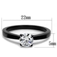 thumbnail image 2 of Women's Stainless Steel IP Black CZ Clear 2.30(g) Engagement Ring, 2 of 2