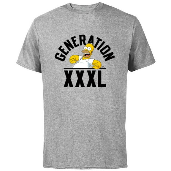 The Simpsons Homer Simpson Generation XXXL - Short Sleeve Cotton T-Shirt for Adults - Customized-Athletic Heather