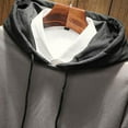 thumbnail image 5 of MIASHUI Men's Fall Winter Trendy Color Block Oversized Casual Pullover Hoodie Drop Shoulder Long Sleeve Sweatshirt Grey,L, 5 of 6