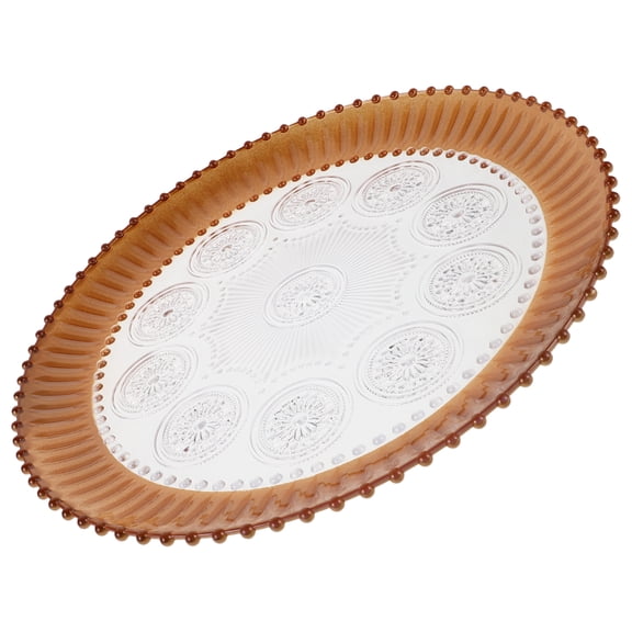 Zehuanyu Gold Rimmed Party Plates Reusable Stylish Plates Dessert Serving Platter Elegant Fruit Tray for Wedding Birthday Parties Dining