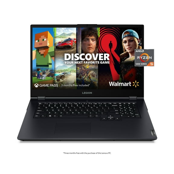 Lenovo Legion 5, 17.3", AMD Ryzen 5 5600H, NVIDIA GeForce GTX 1650, 8GB, 256GB NVMe TLC SSD, Windows 11 Home, Phantom Blue, 82K00045US