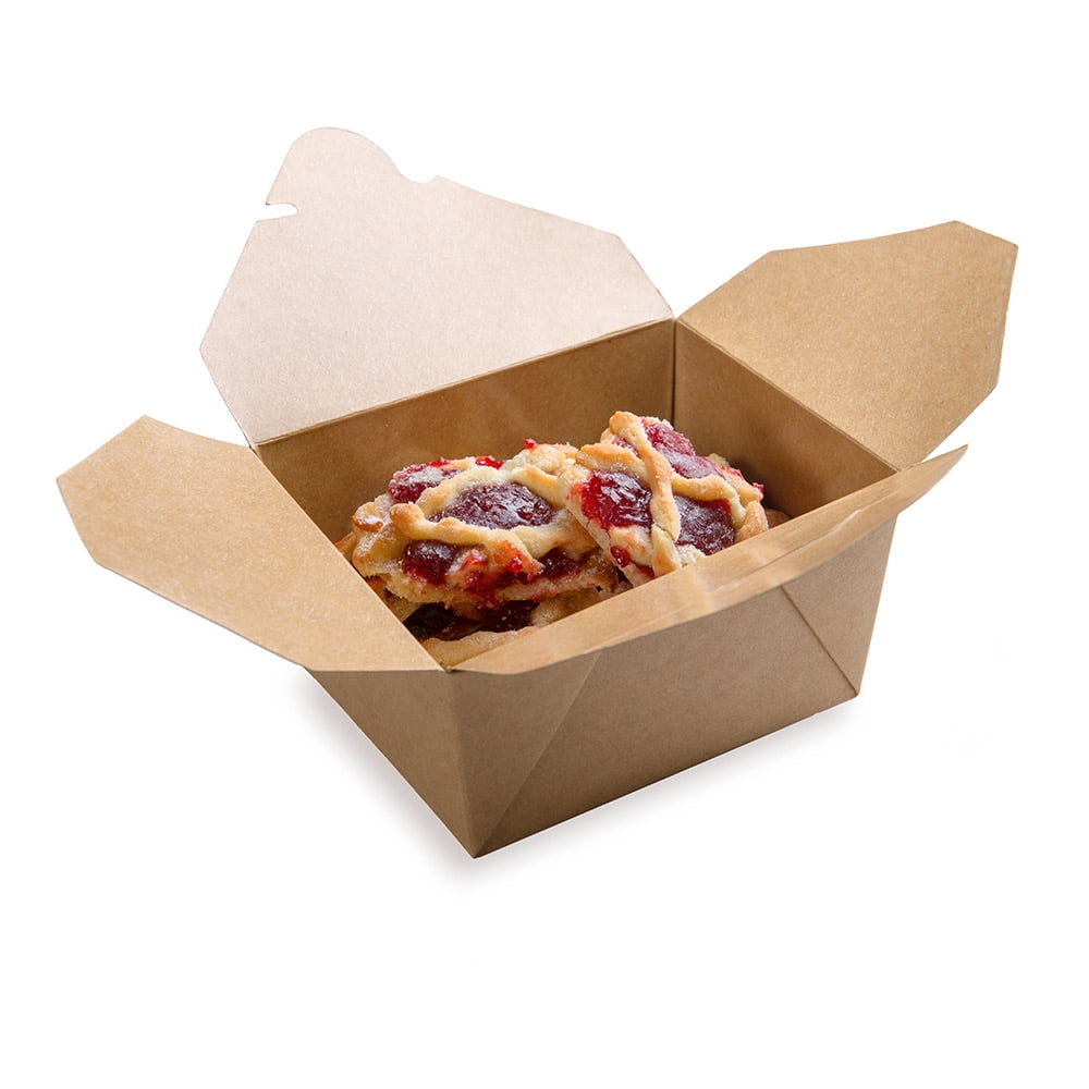Paper TakeOut Boxes Rectangle Kraft 26oz. Small 200 Count