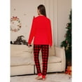 thumbnail image 4 of SILVERCELL Cartoon Print Christmas Family Pajamas Outfit Long Sleeved Crew Neck Top and Slim-Leg Long Pants Set, 4 of 7