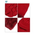 thumbnail image 6 of Deago Womens Bib Beanie Hat Pom Bobble Scarf Mask Set Knitted Winter Warm Snow Ski Cap (Khaki), 6 of 6