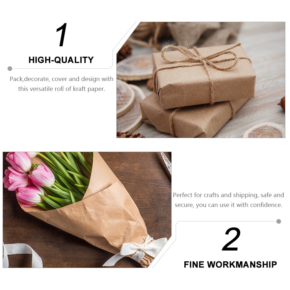 FENGGUIQU Khaki Kraft Paper Roll for Flower Bouquet Wrapping, Packaging, and Paper Crafting Projects