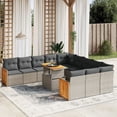 thumbnail image 1 of vidaXL 11 Piece Garden Sofa Set with Cushions Grey Poly Rattan, 1 of 5