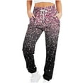 thumbnail image 2 of Xixinqiwan Women Baggy Sweatpants Casual Glitter Floral Printed Sweat Pant Elacstic Waist Tapered Women Pants Running Joggers, 2 of 5