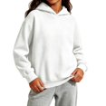 thumbnail image 4 of Vivcore Kids Knit Hoodie Casual Pullover Sweater Soft Cozy Hooded Sweatshirt for Toddlers and Children,White,140, 4 of 8
