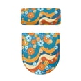 thumbnail image 5 of HELLHERO Elastic Bottom Toilet Seat Lid Cover Set & Stretchy Fabric Stretch Soft with 2 Piece Set Toilet Seat Protector, Ocean Blooms & Waves, 5 of 8