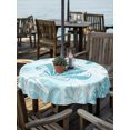 thumbnail image 2 of Outdoor Tablecloths with Umbrella Hole & Zipper, Aqua Blue Starfish Round Tablecloth 54 Inch, Coral Shell Ocean Vintage Coastal Waterproof Table Cloth, Patio/Pool/Picnic Table Covers, 2 of 8