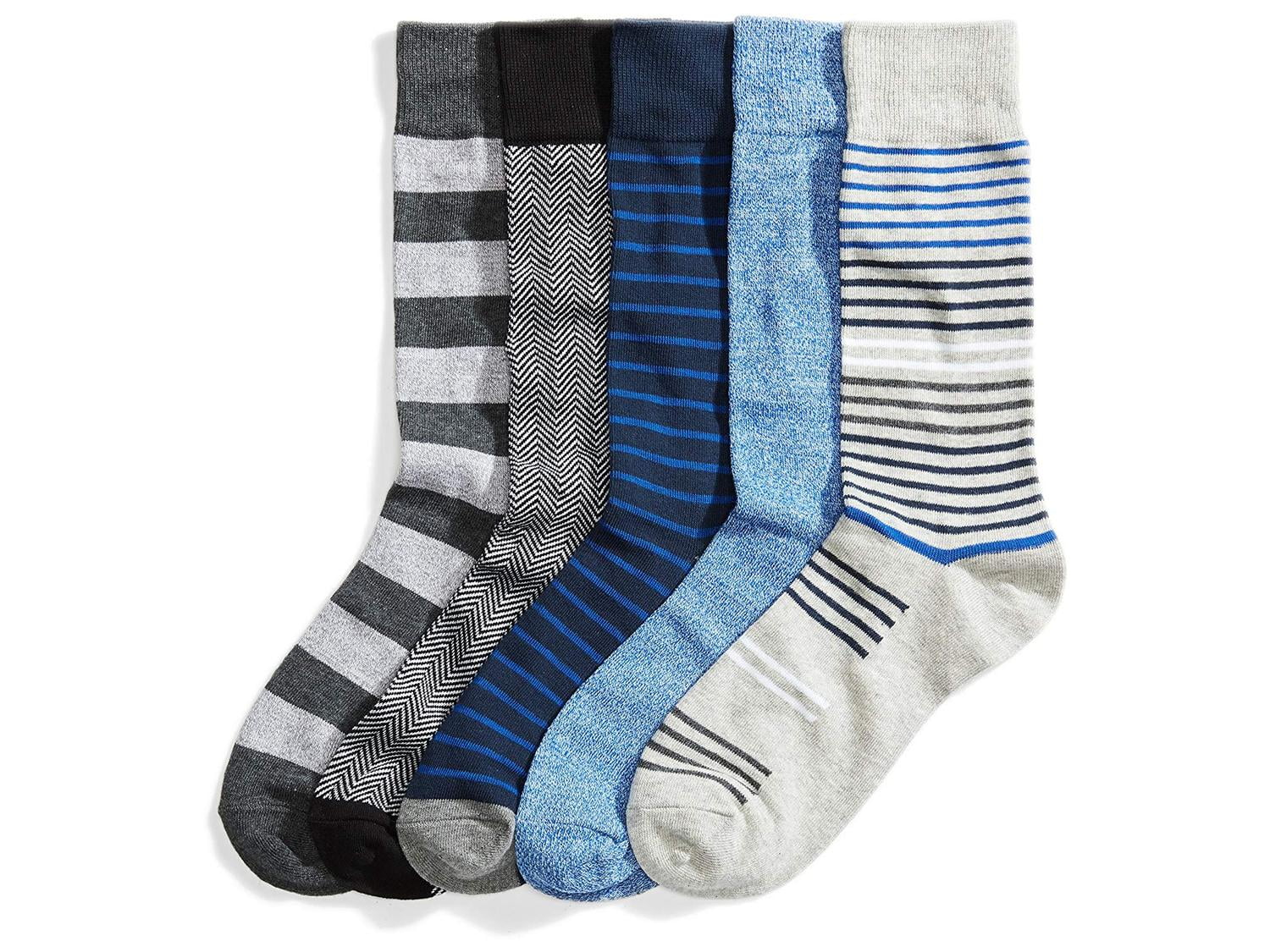 Photo 1 of Goodthreads Men's 5-Pack Patterned Socks, Assorted, Assorted Cobalt, Size 8.0