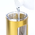 thumbnail image 5 of ABCISI 15oz Wall Mount Soap Dispenser - Manual Hand Shampoo and Shower Gel Dispenser for Bathroom and Kitchen - Lotion Container - Convenient and Stylish  (Golden Shell, Silver Press), 5 of 18