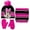 Pink Design, variant on Disney by Minnie Mouse Girls Winter Hat, Scarf & Glove Set, Pink, 3-Piece