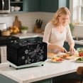 thumbnail image 4 of Renewold Toaster Oven Cover Stain-Resistant Air Fryer Smart Oven Protector with Storage Pockets Easy Clean Kitchen Appliance Accessories, 18.5 x 14.5 x 9 Inches, Dragonfly Flower Black, 4 of 7