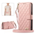 thumbnail image 3 of Case for iPhone 15 Plus GANGXUN Wallet Flip Phone Case with Strap,Quilted Leather Cover with Gold Bow, 3 of 6