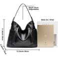 thumbnail image 7 of CoCopeanut Women’s PU Soft Leather Handbag Designer Tassel Shoulder Tote Bag Top Handle Bags, 7 of 7