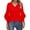 Watermelon red, variant on Yubnlvae Dark Blue Blouses for Women Casual 3/4 Length Sleeve Womens Tops V Neck Tshirts Shirts with Flared Sleeve, L