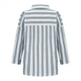 thumbnail image 7 of Elvqul Shirts for Women Button up Womens Blouses Gray Collared Striped 3/4 Sleeve Open Front Shirt, 7 of 7