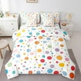 thumbnail image 2 of Erosebridal Colorful Polkadot Bed in a Bag Queen size, Kawaii Dots Bed Set, Cartoon Style Decor, Reversible 7pcs, 2 of 5