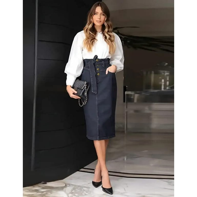 Denim pencil 2025 skirt dress