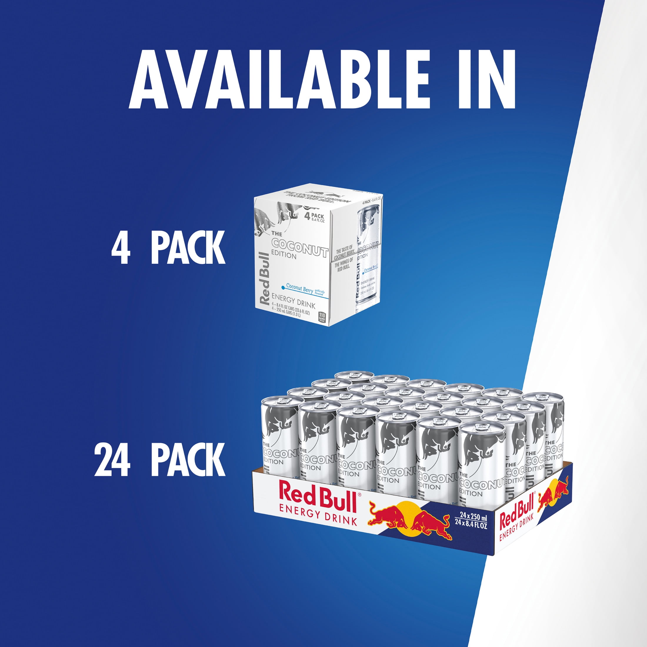 Red Bull Coconut Edition Energy Drink, Coconut Berry, 80mg Caffeine, 8.4 fl oz, Pack of 12 Cans