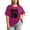 Purple, variant on Womens Letter Graphic T Shirts Compass Print Crewneck Casual Short Sleeve Loose Fit Tops Trendy Fashion Tee Pullover Daily Clothing