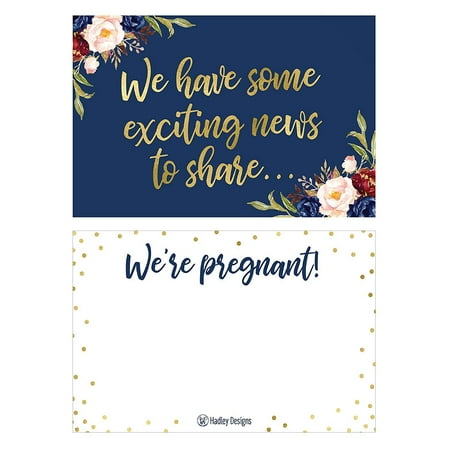 25 Navy Pregnancy Announcement Card Set Were Expecting Baby Surprise Having Birth Reveal Only Best Friends Get Promoted To Auntie Aunt Uncle Grandpa Grandma Grandparent Sister Brother Family Dad (Best Gala Invitation Designs)