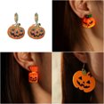 thumbnail image 3 of QQTDFG 925 Silver Halloween Pumpkin Drop Dangle Earrings Crystal Stud Party Jewelry-#2, 3 of 7