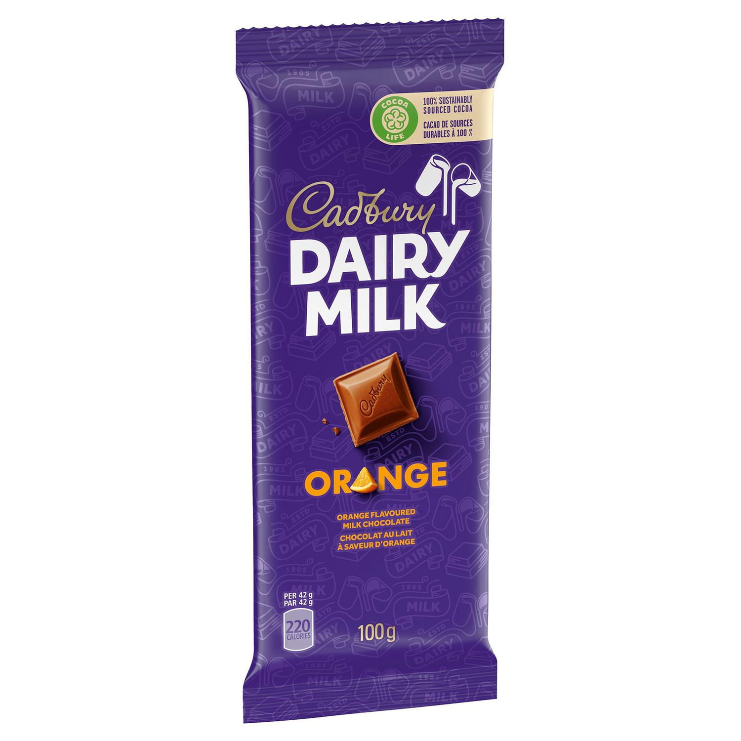 Cadbury Dairy Milk Orange Chocolate Bars, 100 G