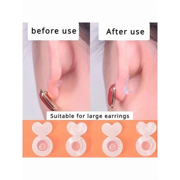 White Earring Backs For Heavy Studs And Danglers - 10 Pack