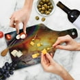thumbnail image 4 of Astrology Cutting Board, Abstract Astral Illustration of the Universe Electricity in Infinity, Decorative Tempered Glass Cutting and Serving Board, Wine Bottle Shape, Multicolor, by Ambesonne, 4 of 5