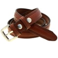 thumbnail image 4 of Men 1 1/4 Rich Brown Bridle Leather Domed Belt Double Loop Brushed Nickel Buckle, 4 of 4
