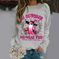 thumbnail image 4 of Breast Cancer Awareness Halloween Sweatshirts for Women In October We Wear Pink Ghost Graphic Crewneck Sweatshirt, 4 of 6