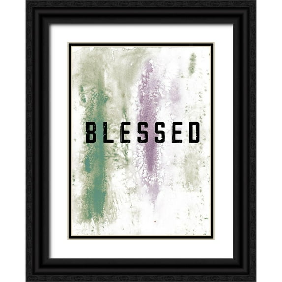 JMB Designs 14x18 Black Ornate Wood Framed with Double Matting Museum Art Print Titled - Blessed