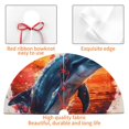 thumbnail image 4 of Sikiie Sunset Ocean Watercolor Dolphin 30-48 inches {designName} Print Christmas Tree Skirt Snowman Xmas Tree Skirt with Edge Christmas Decorations for Holiday Party30", 4 of 7