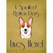 Caroline's Treasures BB1502GF Red Corgi Spoiled Dog Lives Here Flag Garden Size , Small, multicolor